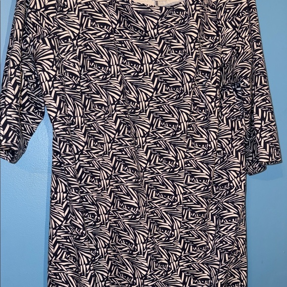Jessica London Size 22 Elegant Navy Blue and White Patterned Dress - Picture 3 of 5